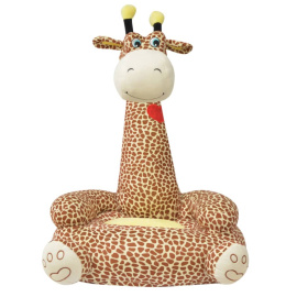 Plyšové dětské křeslo žirafa hnědá 