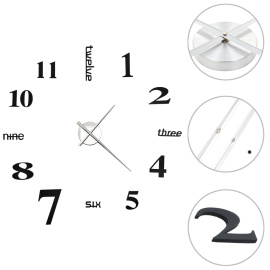 vidaXL 3D Nástěnné hodiny s moderním designem 100 cm XXL černé (50635)