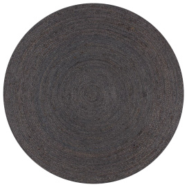 vidaXL Ručně vyrobený koberec z juty kulatý 90 cm tmavě šedý
