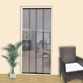 vidaXL Dveře proti hmyzu se 4 záclonami 220 x 100 cm, černý polyester
