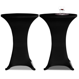 vidaXL Potahy na koktejlový stůl Ø 70 cm, černé strečové, 2 ks