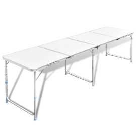 vidaXL Skládací kempingový stůl s nastavitelnou výškou 240 x 60 c m hliník