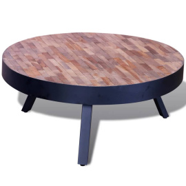 Konferenční stolek kulatý recyklované teakové dřevo  