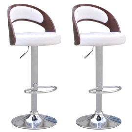 vidaXL Barové židle 2 ks rám z ohýbaného dřeva umělá kůže (242201)