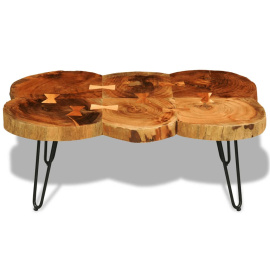 Konferenční stolek 35 cm 6 dřevěných koláčů sheeshamové dřevo 