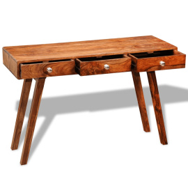Konzolový stolek se 3 zásuvkami 80 cm masivní sheeshamové dřevo 