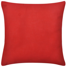 4 červené povlaky na polštářky bavlněné 80 x 80 cm