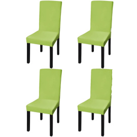 vidaXL Hladké strečové potahy na židle 4 ks zelené (131427)