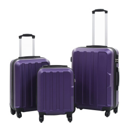 vidaXL Sada skořepinových kufrů na kolečkách 3 ks fialová ABS (91877)