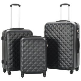 vidaXL Sada skořepinových kufrů na kolečkách 3 ks černá ABS (91886)