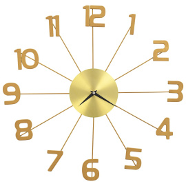 vidaXL Nástěnné hodiny kovové 50 cm zlaté (283858)
