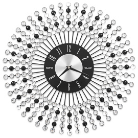 vidaXL Nástěnné hodiny kovové 43 cm černé (283859)