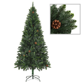 vidaXL Umělý vánoční stromek se šiškami zelený 180 cm (284315)