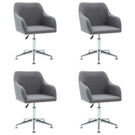 vidaXL Otočné jídelní židle 4 ks světle šedé textil (278427)
