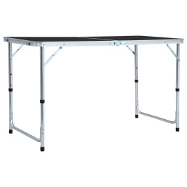 vidaXL Skládací kempingový stůl šedý hliník 120 x 60 cm (48173)