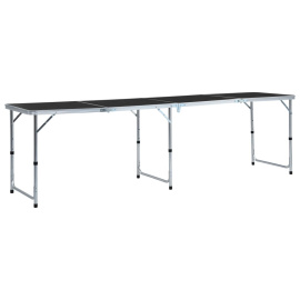 vidaXL Skládací kempingový stůl šedý hliník 240 x 60 cm (48177)