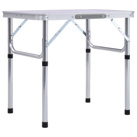 vidaXL Skládací kempingový stůl bílý hliník 60 x 45 cm (48178)