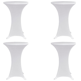 vidaXL Návlek na koktejlový stůl Ø 60 cm bílý strečový 4 ks (279068)