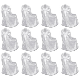 vidaXL Potahy na židle pro svatební hostinu 12 ks bílé (279094)