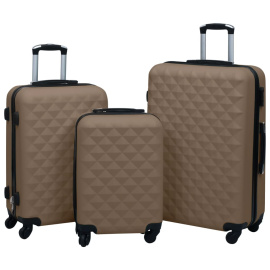 vidaXL Sada skořepinových kufrů na kolečkách 3 ks hnědá ABS (92418)