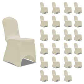 vidaXL Potahy na židle napínací krémové 24 ks (3051642)