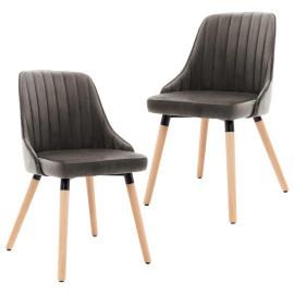 vidaXL Jídelní židle 2 kusy, tmavě šedá barva Velvet (323053)