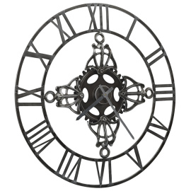 vidaXL Nástěnné hodiny stříbrné 78 cm kov (321457)
