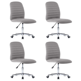 vidaXL Otočné jídelní židle 4 ks světle šedé textil (3056530)