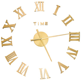 vidaXL 3D nástěnné hodiny moderní design zlaté 100 cm XXL (325160)