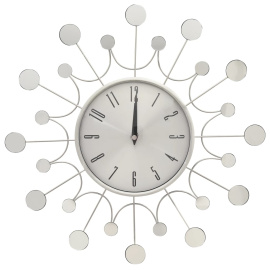 vidaXL Stříbrné nástěnné hodiny 40 cm Metal (325165)