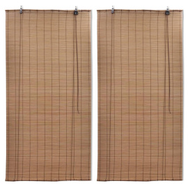 vidaXL Zatemňovací rolety z bambusu 2 ks 100 x 160 cm hnědé