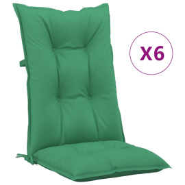 vidaXL Podušky na židli vysoké opěradlo 6 ks zelené 120x50x7 cm textil (314250)