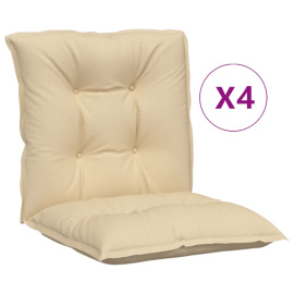 vidaXL Podušky na židli nízké opěradlo 4 ks béžové 100x50x7 cm textil (314288)
