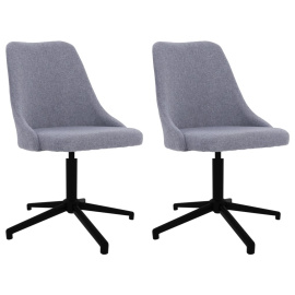 vidaXL Otočné jídelní židle 2 ks světle šedé textil (330902)