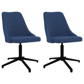 vidaXL Otočné jídelní židle 2 ks modré textil (330908)