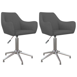 vidaXL Otočné jídelní židle 2 ks tmavě šedé textil (330962)