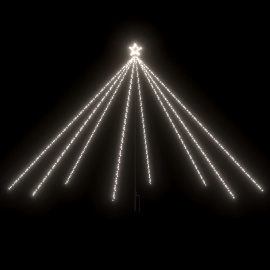 vidaXL Vánoční světelný strom dovnitř i ven 576 LED studený bílý 3,6 m (328739)