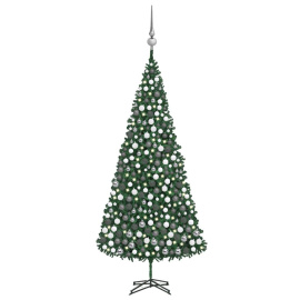 vidaXL Umělý vánoční stromek s LED a sadou koulí 500 cm zelený (3077888)