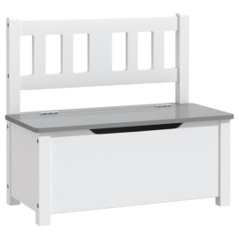 Dětská úložná lavice bílá a šedá 60 x 30 x 55 cm MDF