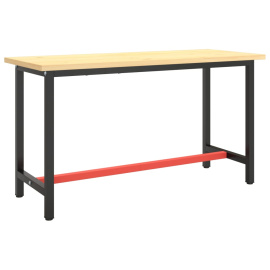 Rám pracovního stolu matně černý a červený 140 x 50 x 79 cm kov