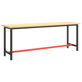 Rám pracovního stolu matně černý a červený 210 x 50 x 79 cm kov