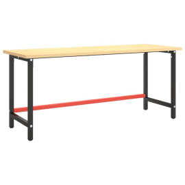 Rám pracovního stolu matně černý a matně červený 180x57x79 cm