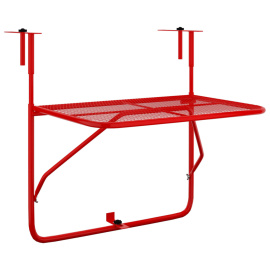 vidaXL Balkonový stolek červený 60 x 40 cm ocel (340919)