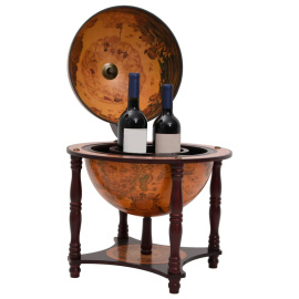 Glóbus bar stojan na víno masivní eukalyptové dřevo