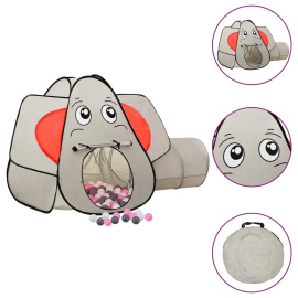vidaXL Dětský stan na hraní motiv slona s 250 míčky šedý 174x86x101 cm (3107741)