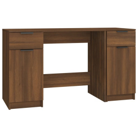 vidaXL Psací stůl s boční skříňkou hnědý dub kompozitní dřevo
