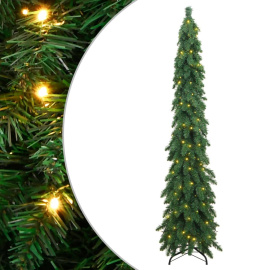 vidaXL Umělý vánoční stromek s LED osvětlením 130 LED 210 cm (357693)