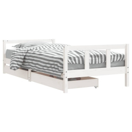 vidaXL Dětská postel se zásuvkami bílá 90x200 cm masivní borové dřevo (834409)