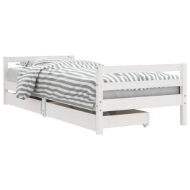 vidaXL Dětská postel se zásuvkami bílá 90x200 cm masivní borové dřevo (834439)