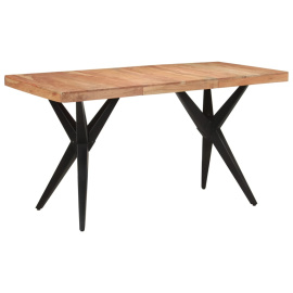 vidaXL Jídelní stůl černý 140 x 70 x 76 cm masivní akáciové dřevo (351640)